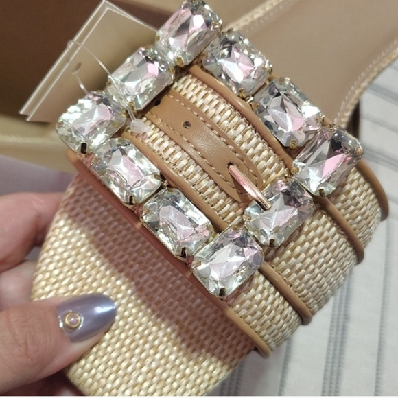 A New Day Kelsey Rhinestone Buckle Slide Sandals Size Women's 8 - Picture 7 of 8